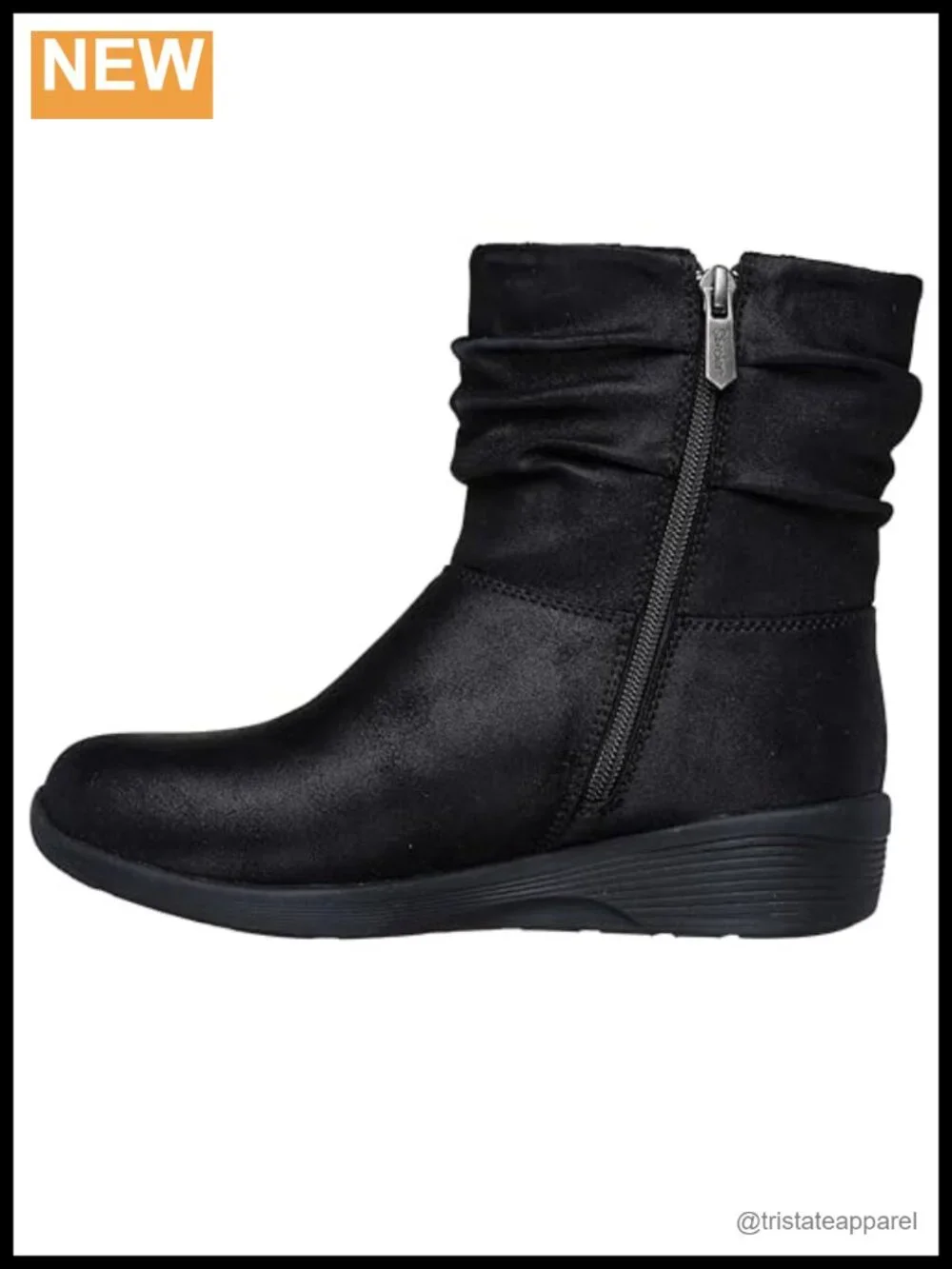 Skechers Women's Arya Ankle Boots, Faux Leather, Memory Foam, Side Zip, Vegan